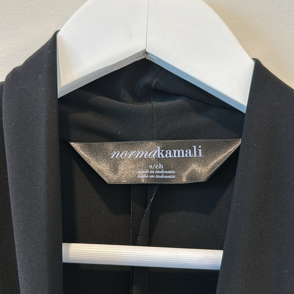 Norma Kamali Black Midi Dress Stretch Jersey Knit Funeral Mature Wedding Guest - Picture 4 of 15